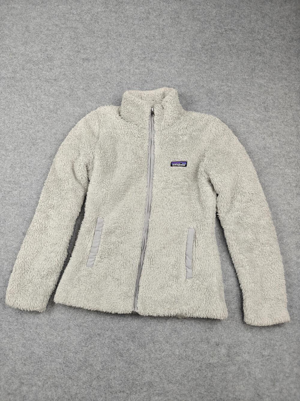 Patagonia Jacket Womens Small Gray Fleece Full Zip Lined Pockets Collared Casual
